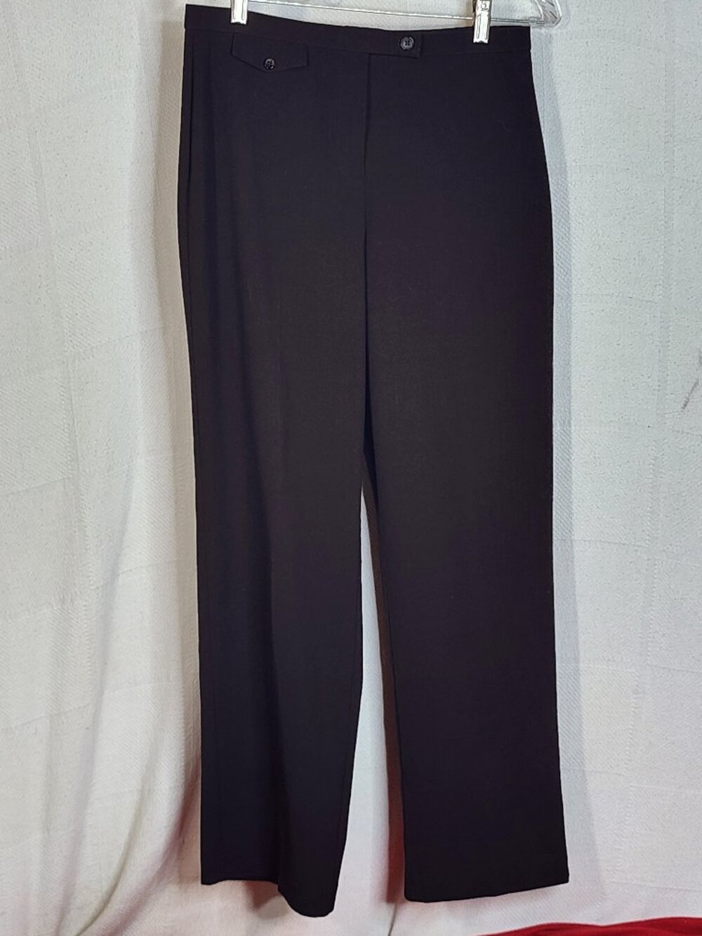 JM Petite Collection Brown Poly Rayon Span Flat Front Tummy Control Pants Sz 10P